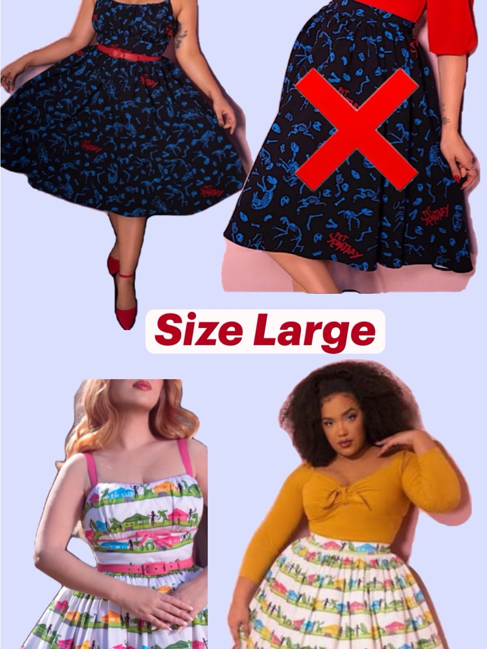 ISO !!!Vixen by Micheline Pitt Pet Semtary & Edward Scissorhands Dress&Skirt L